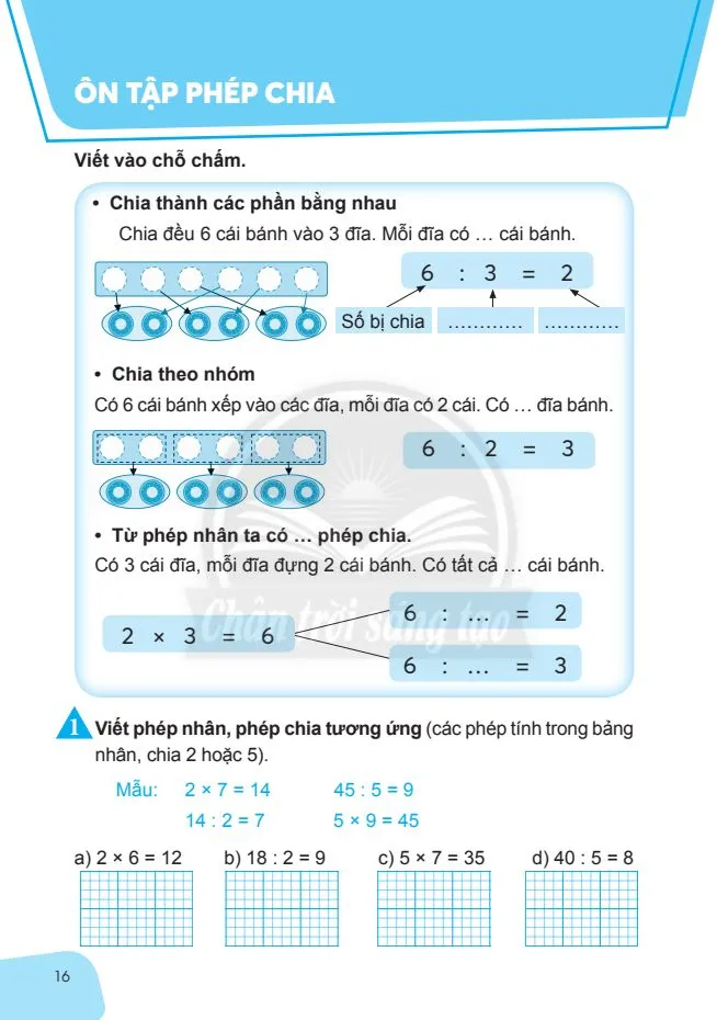 Ôn tập phép chia .