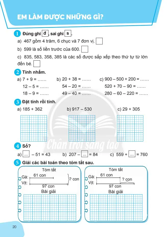 Tìm số bị chia, tìm số chia.