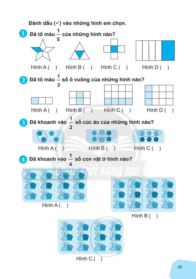 Một phần hai, một phần ba, một phần tư, một phần năm .