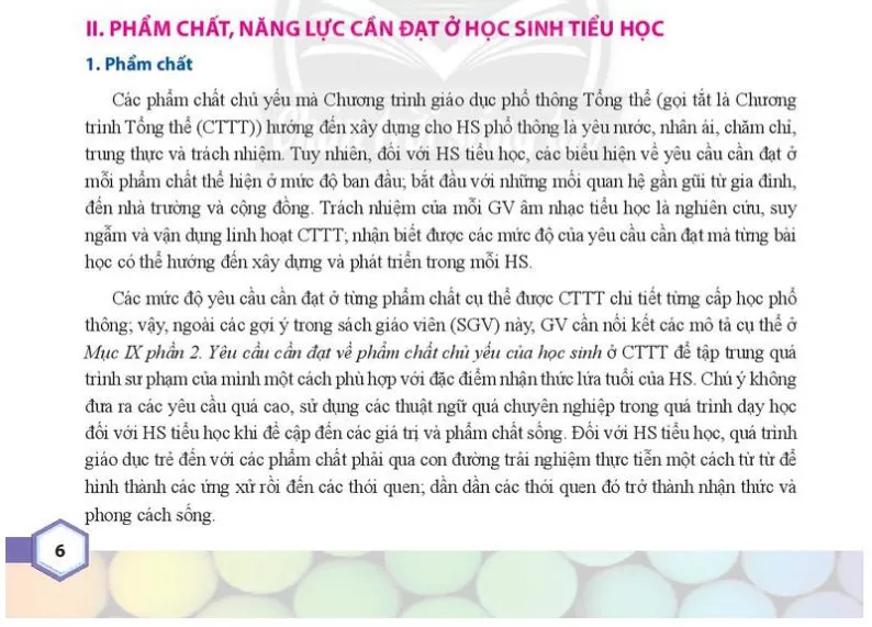 II. PHẨM CHẤT, NĂNG LỰC CẦN ĐẠT Ở HỌC SINH TIỂU HỌC