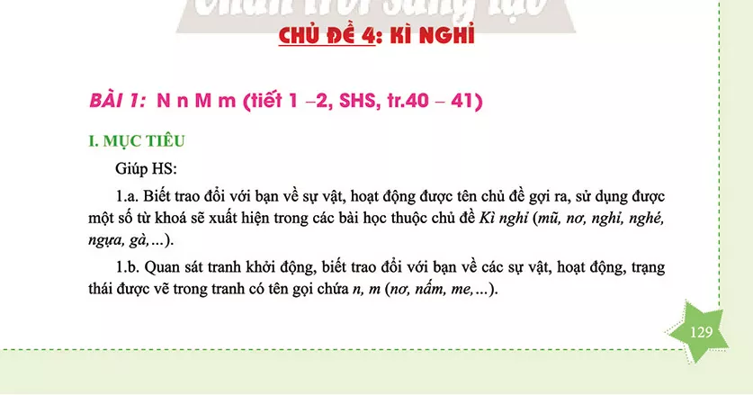 Chủ đề 4 Kì nghỉ 