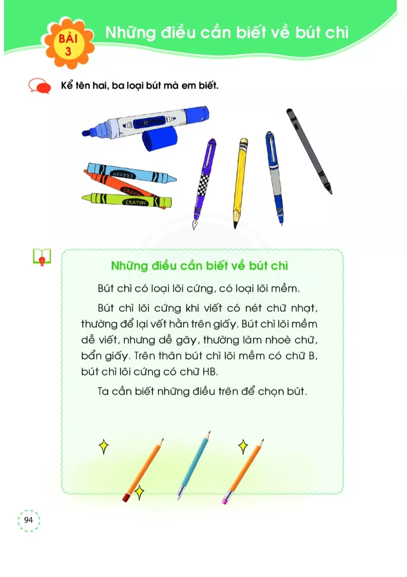 Bài 3: Những điều cần biết về bút chì 