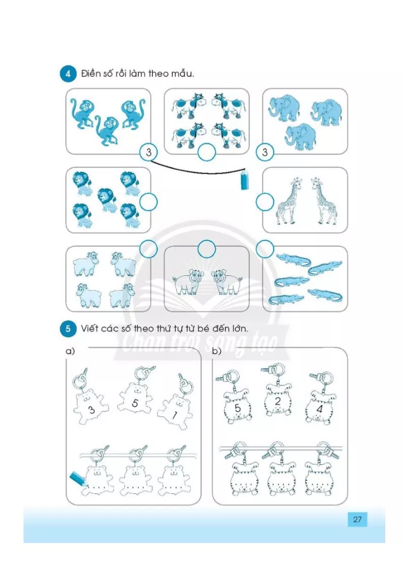 • So sánh các số: bằng, lớn hơn, bé hơn 