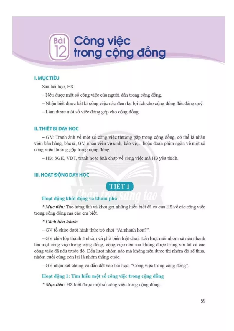 Bài 12: Công việc trong cộng đồng