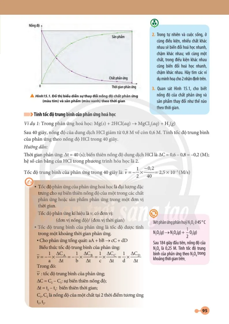 Bài 15. Phương trình tốc độ phản ứng và hằng số tốc độ phản ứng 