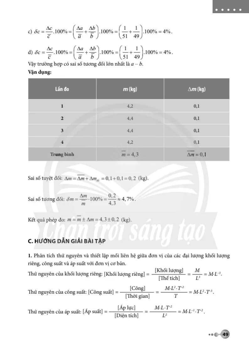 Bài 3. Đơn vị và sai số trong Vật lí.