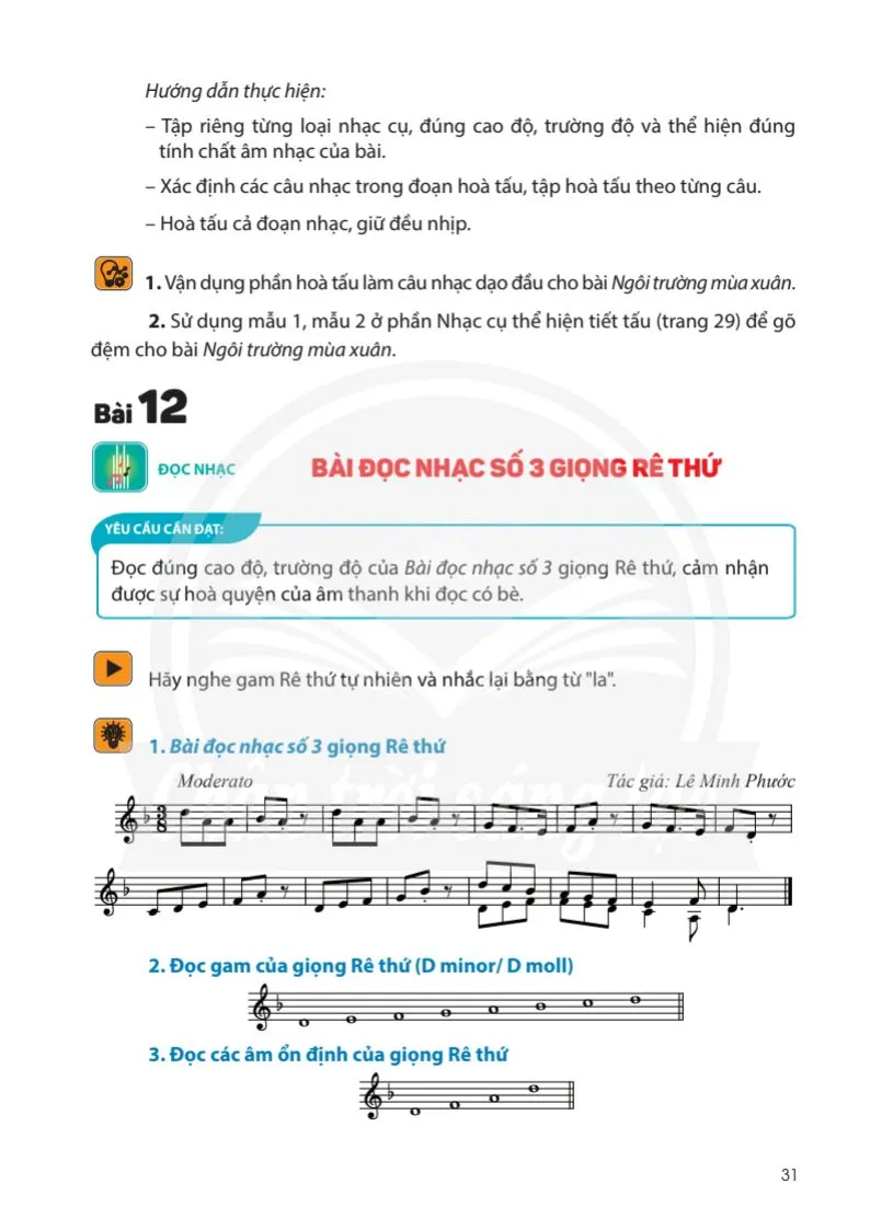 Bài 11: Nhạc cụ: Thực hành đệm hát bài Ngôi trường mùa xuân