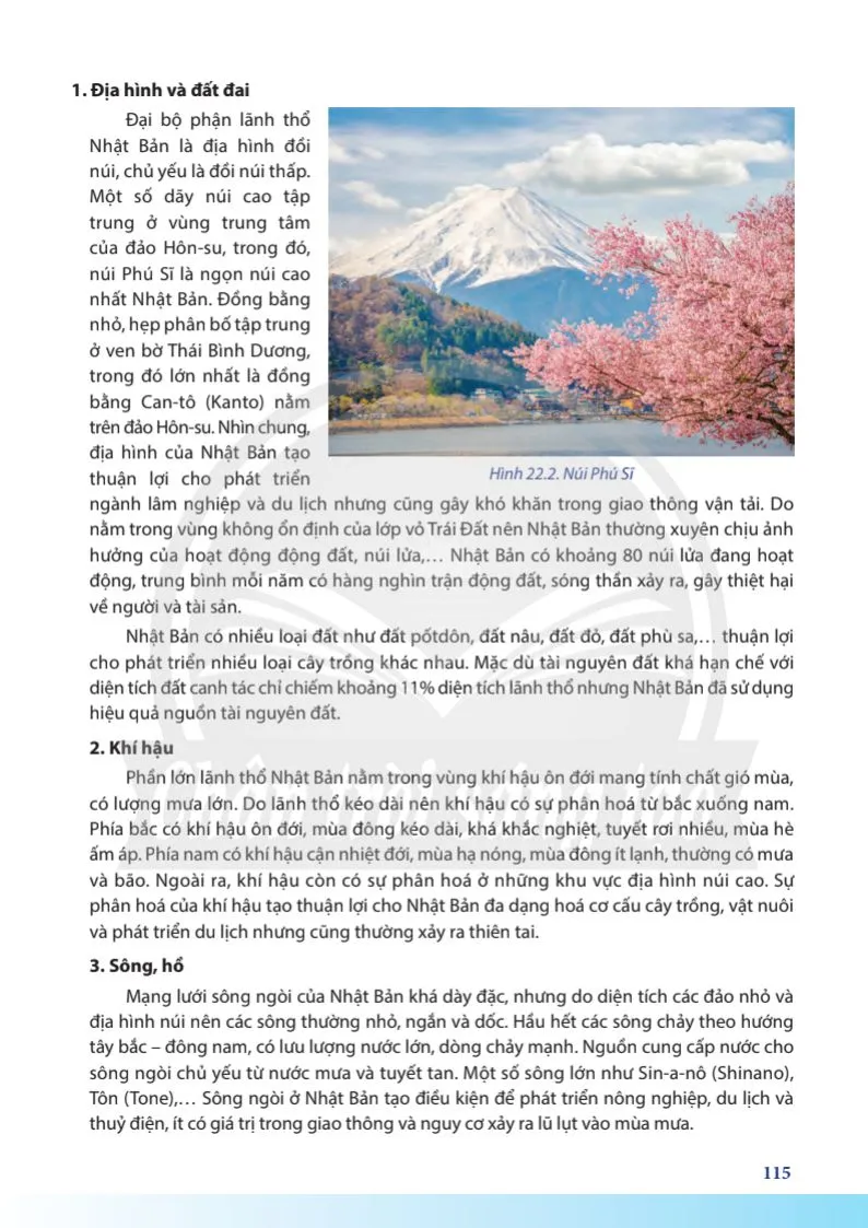 Bài 22. Vị trí địa lí, điều kiện tự nhiên, dân cư và xã hội Nhật Bản. 