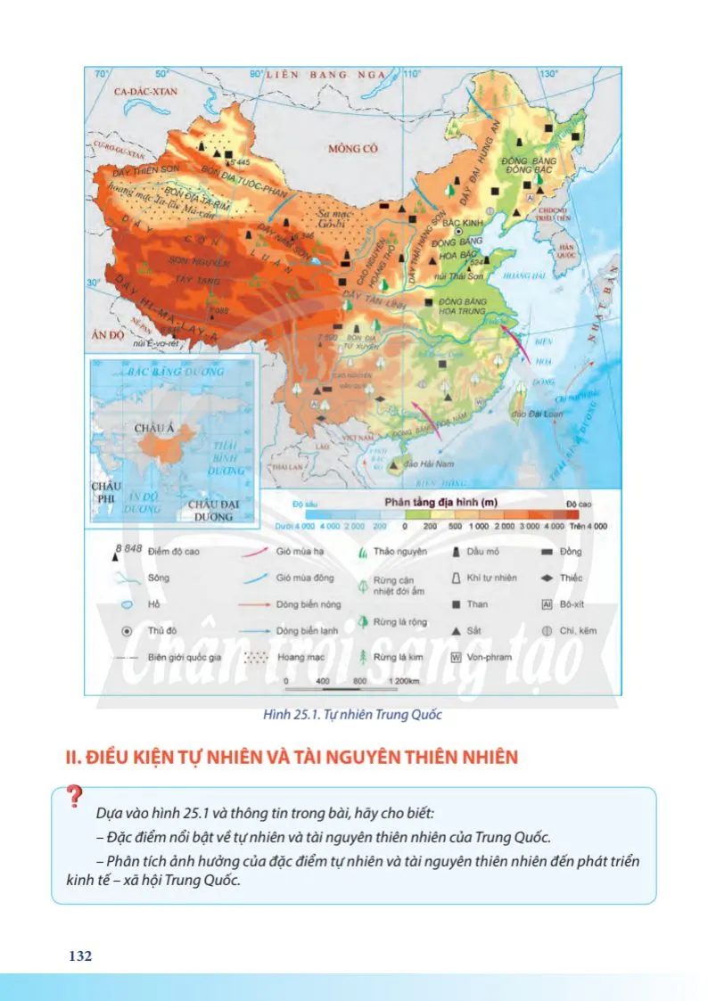 Bài 25. Vị trí địa lí, điều kiện tự nhiên, dân cư và xã hội Trung Quốc.