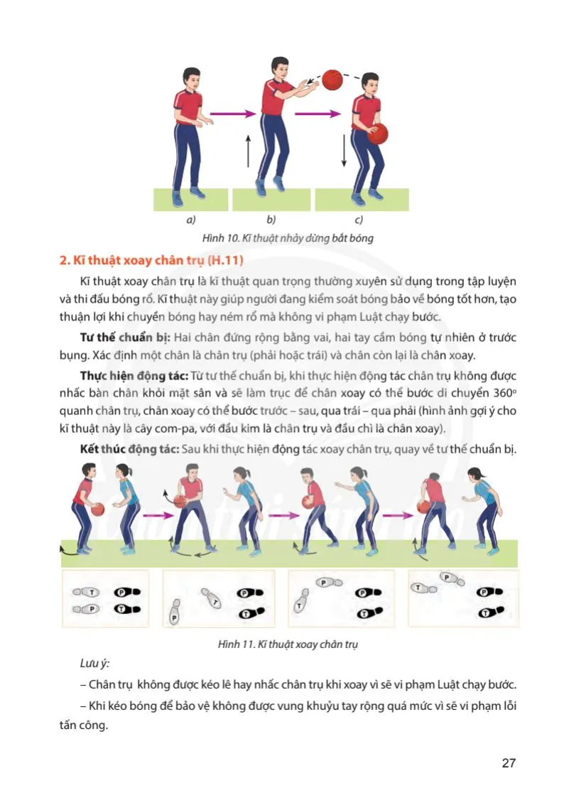 Bài 2. Kĩ thuật nhảy dừng bắt bóng và xoay chân trụ.