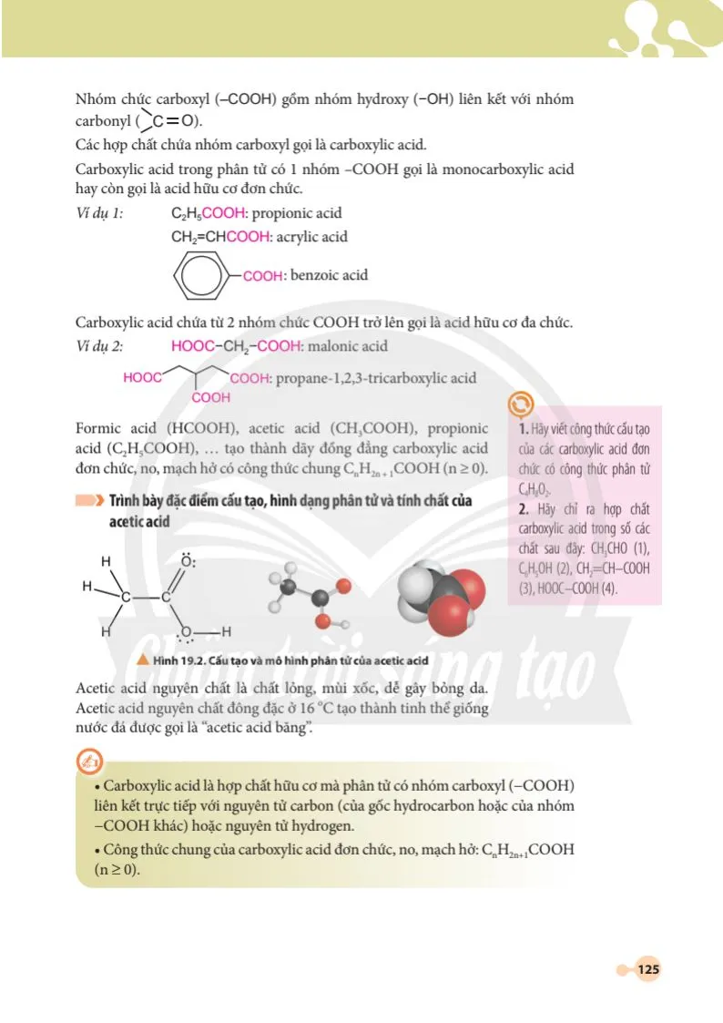 Bài 19. Carboxylic acid.