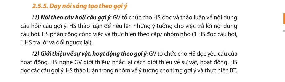 2.5.5. Dạy nói sáng tạo theo gợi ý