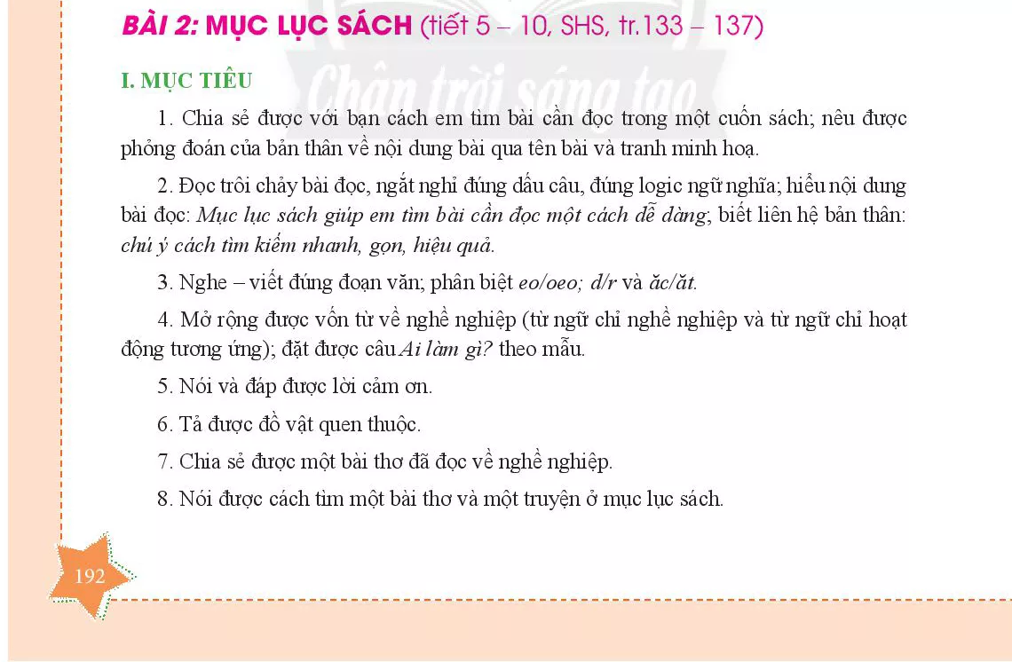 Bài 2 Mục lục sách 