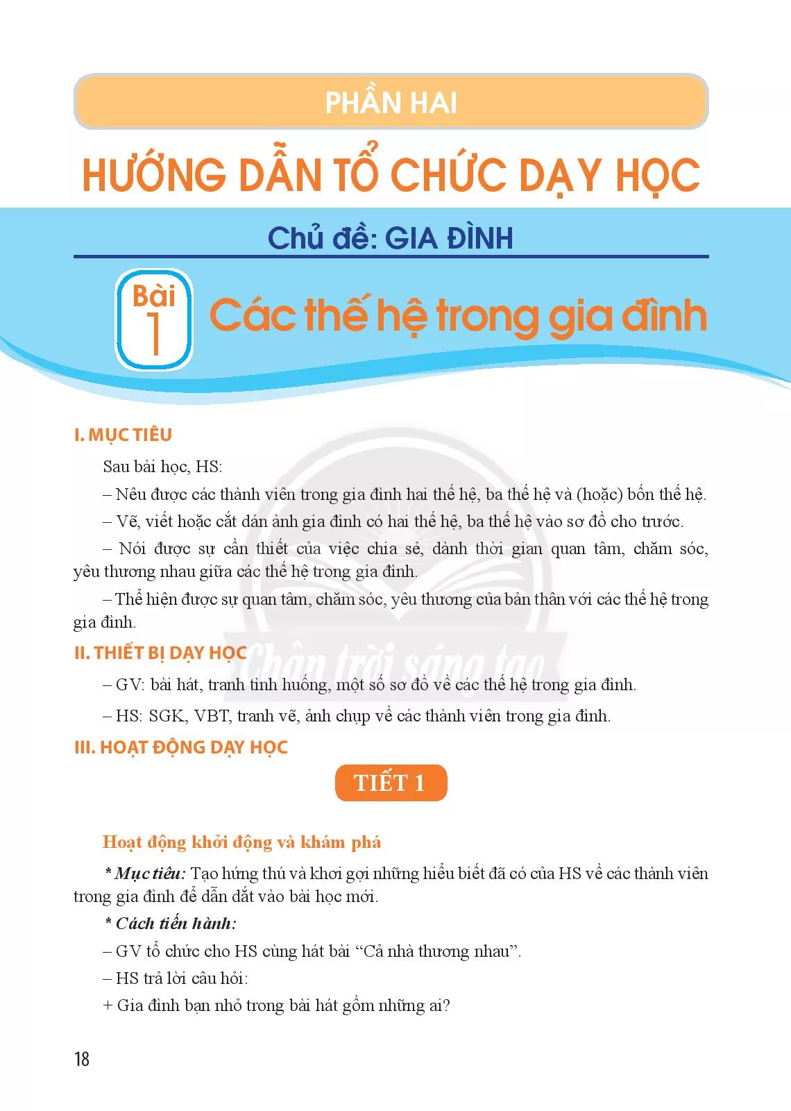 Bài 1: Các thế hệ trong gia đình