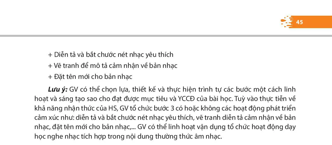 1. Gợi ý hướng dẫn tổ chức dạy học nghe nhạc