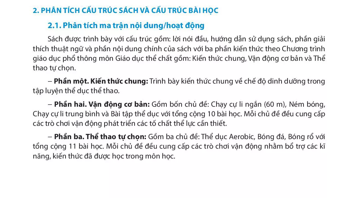 2. Phân tích cấu trúc sách và cấu trúc bài học