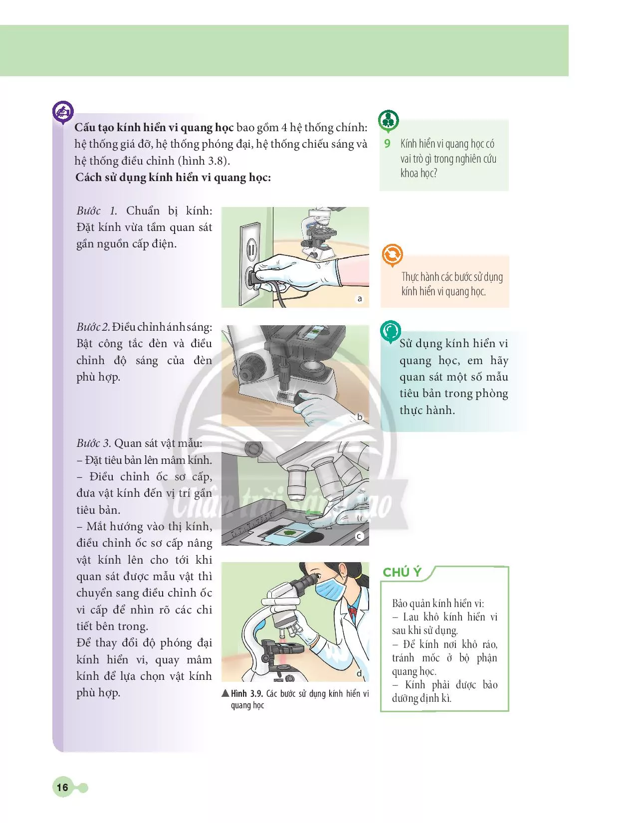 BÀI 3: Quy định an toàn trong phòng thực hành. Giới thiệu một số dụng cụ đo - Sử dụng kính lúp và kính hiển vi quang học 