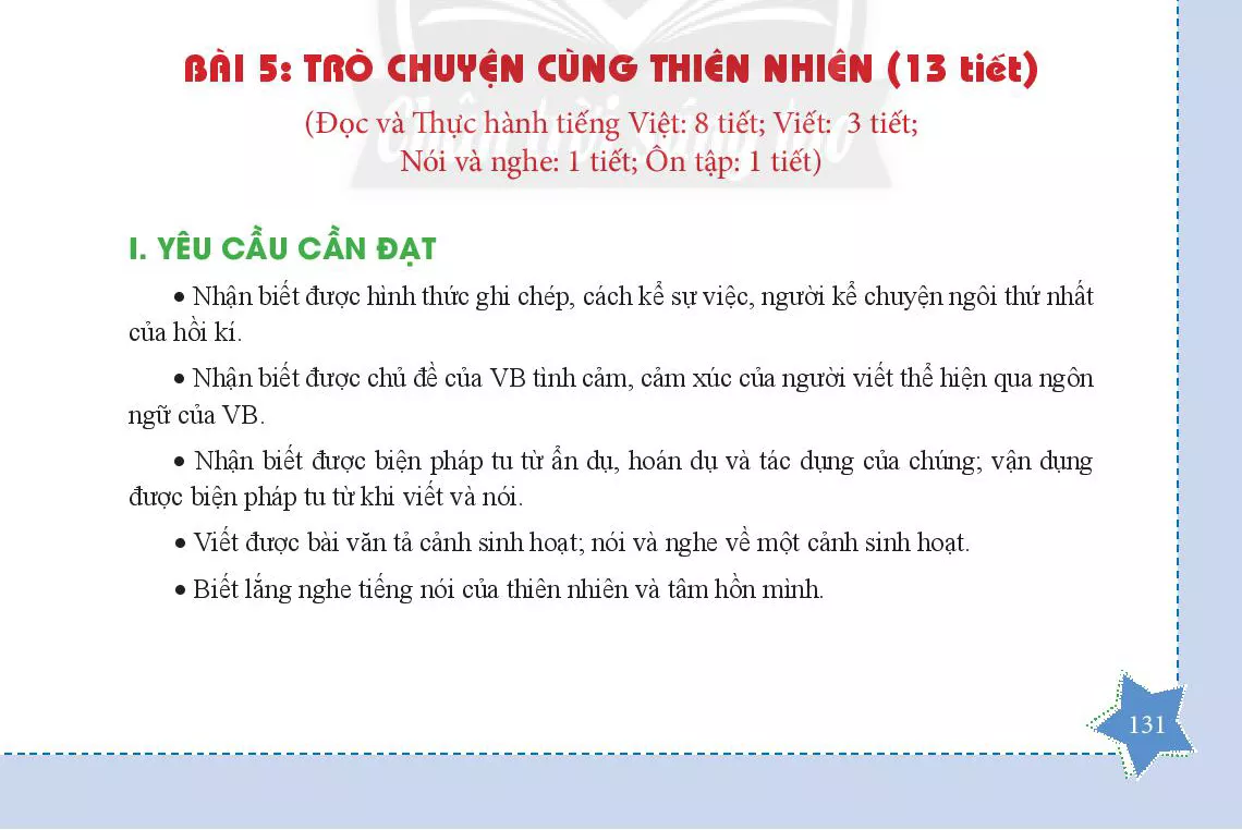 Bài 5: Trò chuyện cùng thiên nhiên  