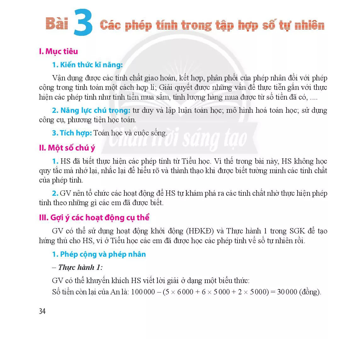 Bài 3. Các phép tính trong tập hợp số tự nhiên 