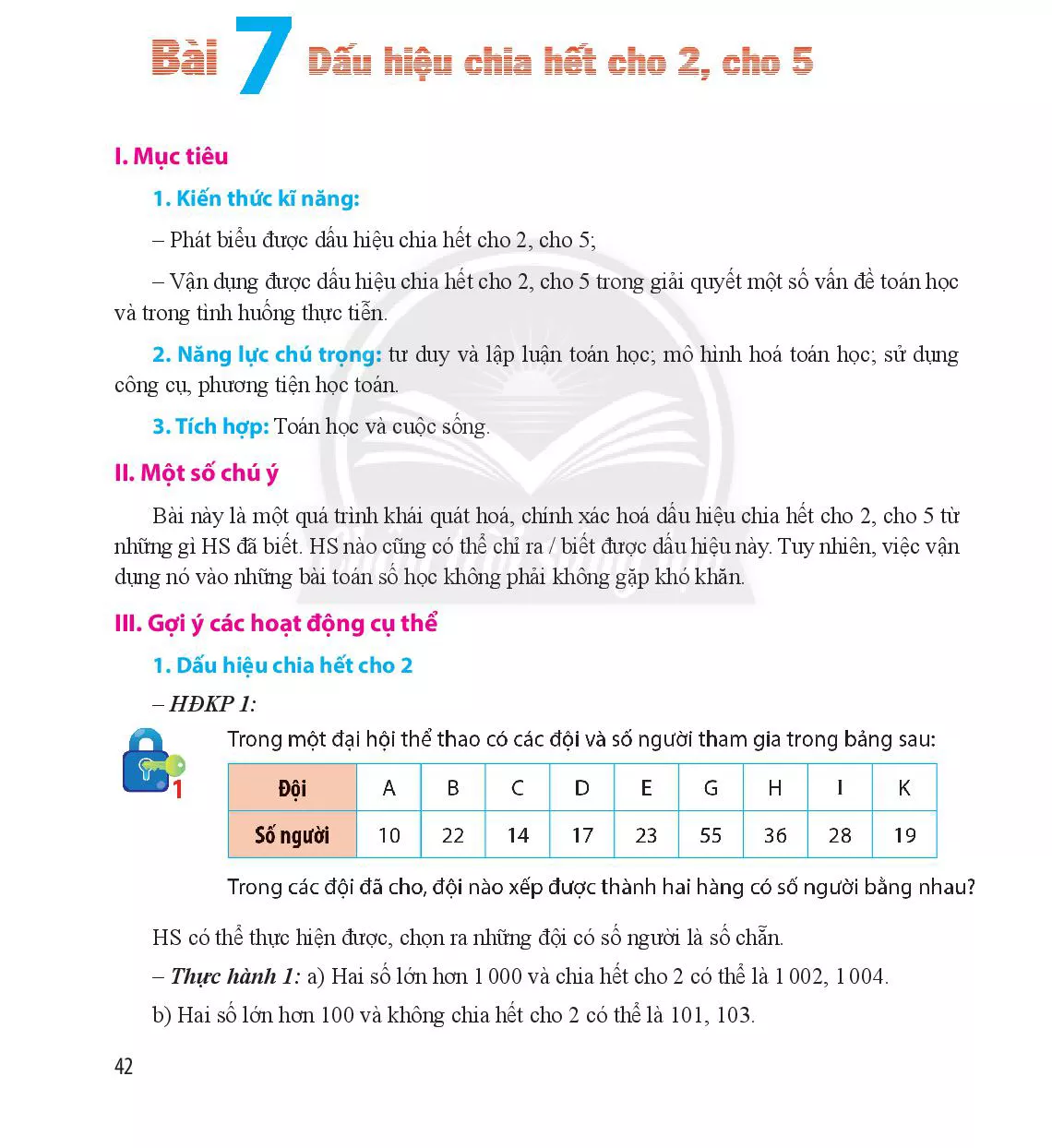 Bài 7. Dấu hiệu chia hết cho 2, cho 5 