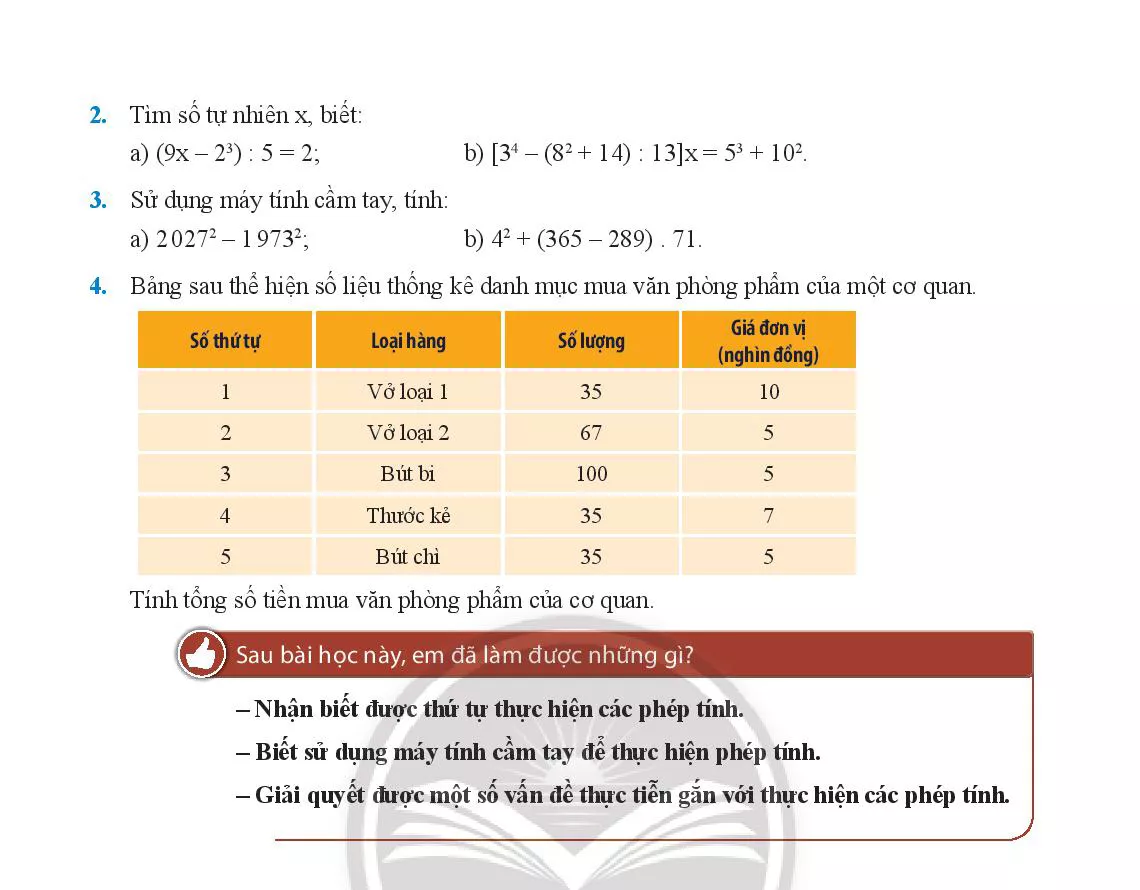 Bài 5. Thứ tự thực hiện các phép tính 