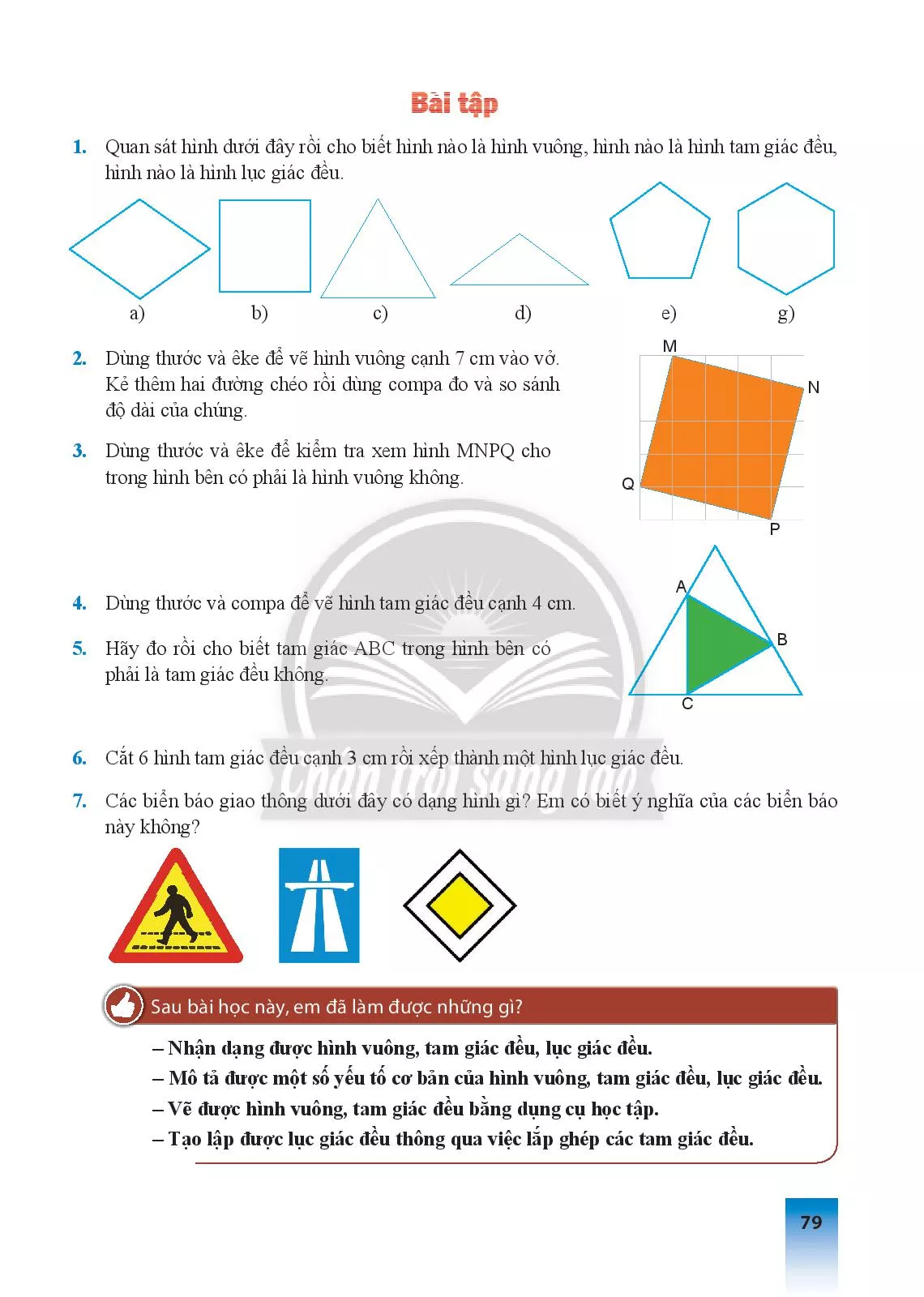 SGK Scan] ✓ Bài 1. Hình vuông - Tam giác đều - Lục giác đều ...