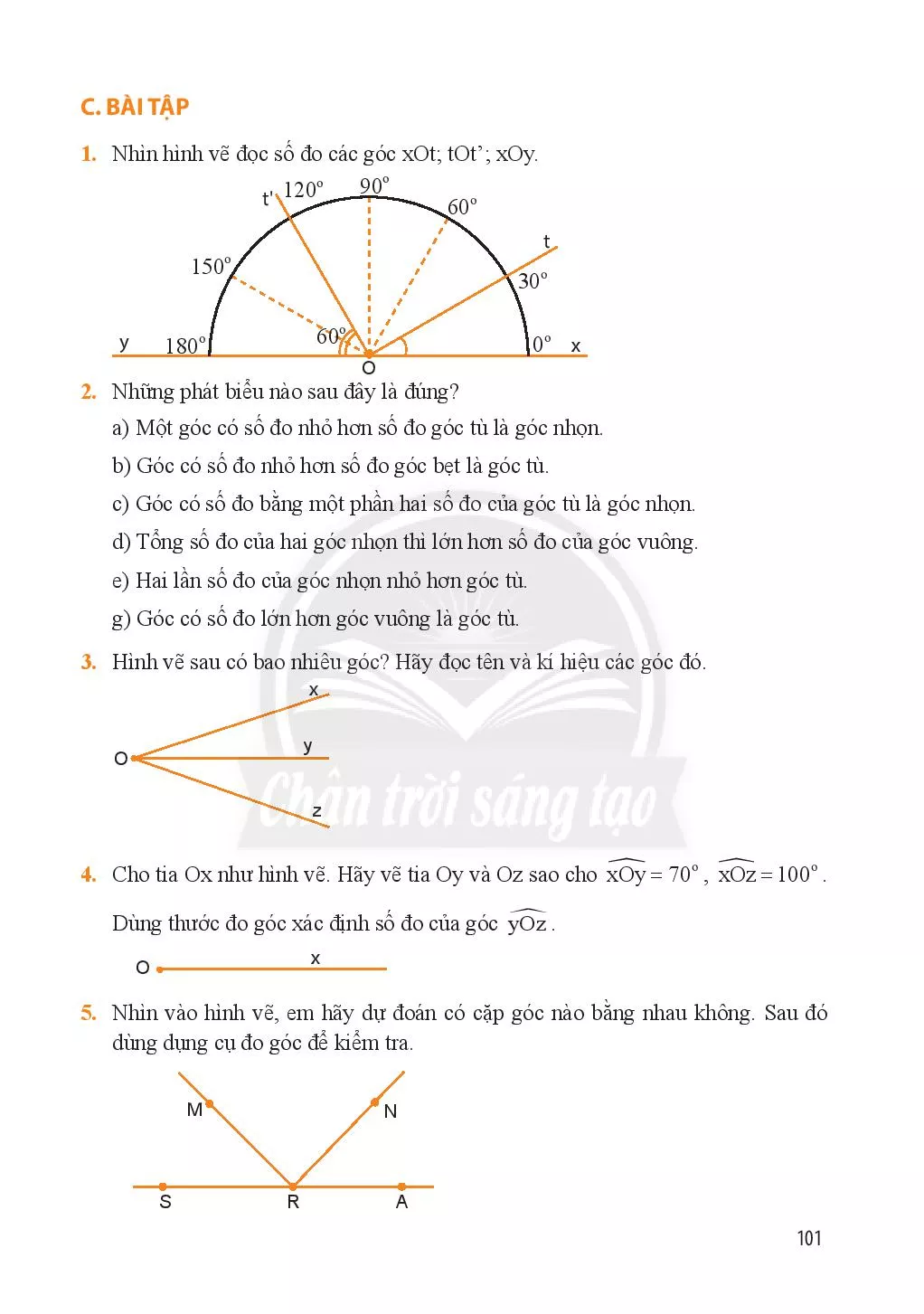 Bài 7. Số đo góc. Các góc đặc biệt 