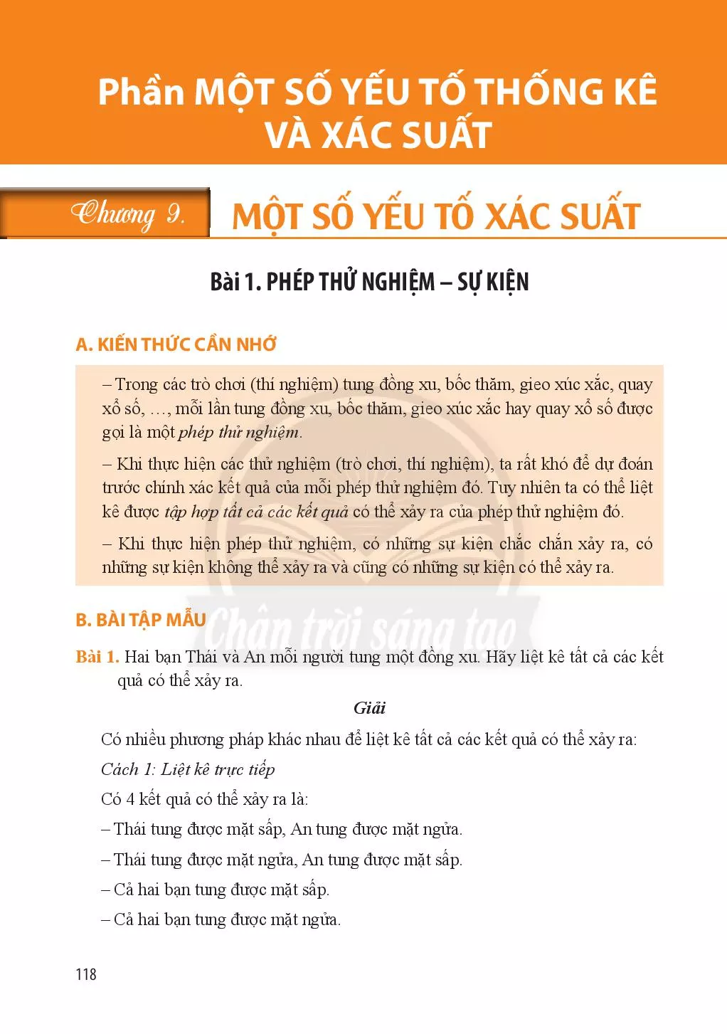 Bài 1. Phép thử nghiệm - Sự kiện 