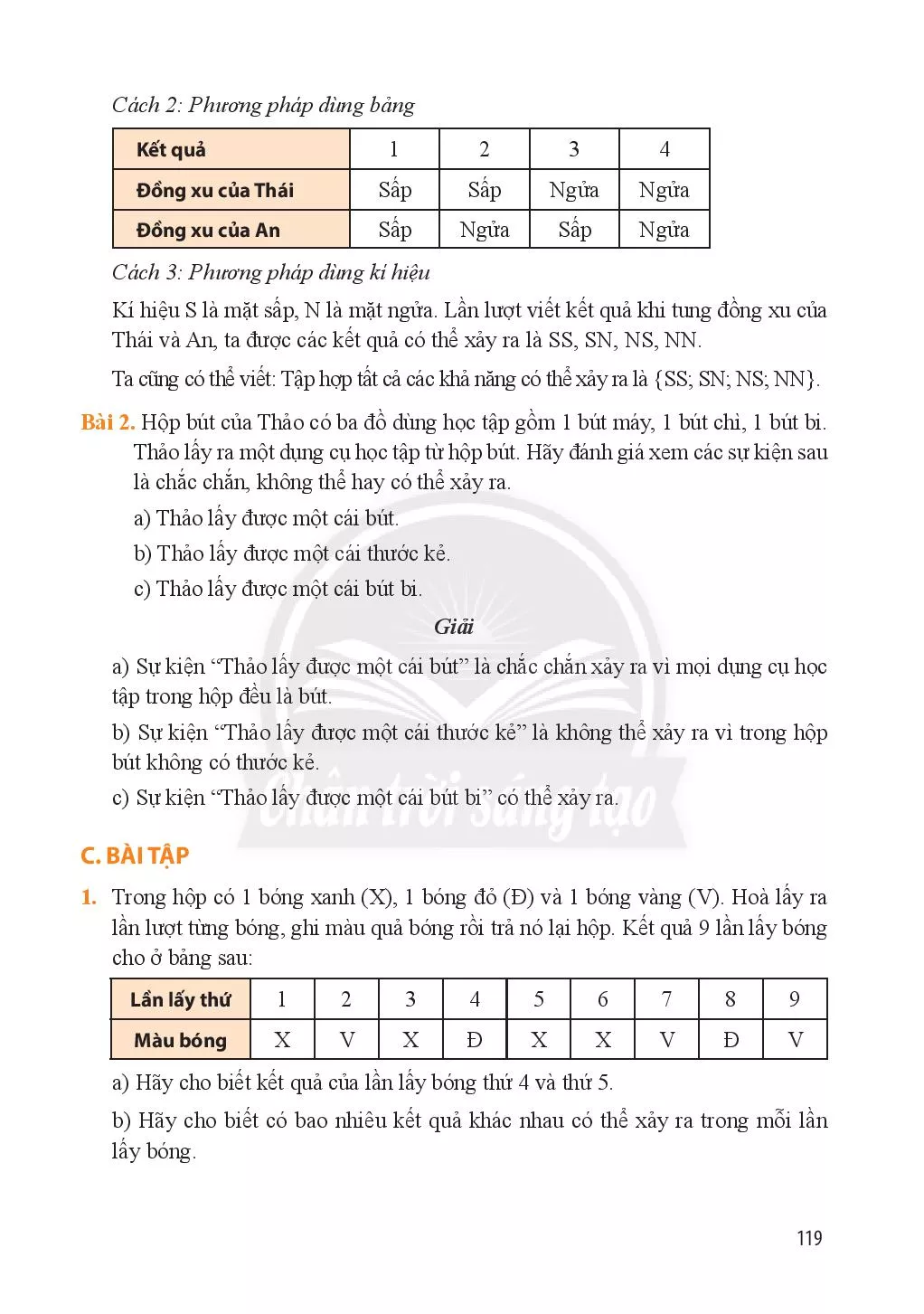 Bài 1. Phép thử nghiệm - Sự kiện 