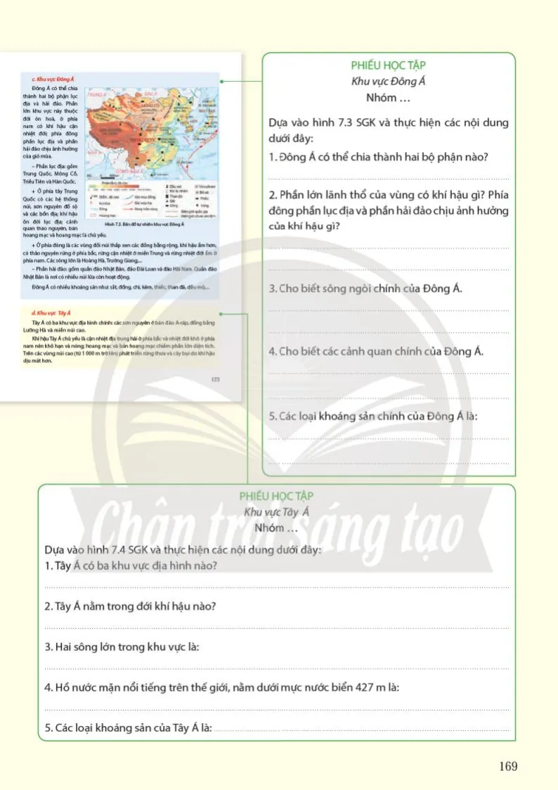 Bài 7. Bản đồ chính trị châu Á, các khu vực của châu Á......