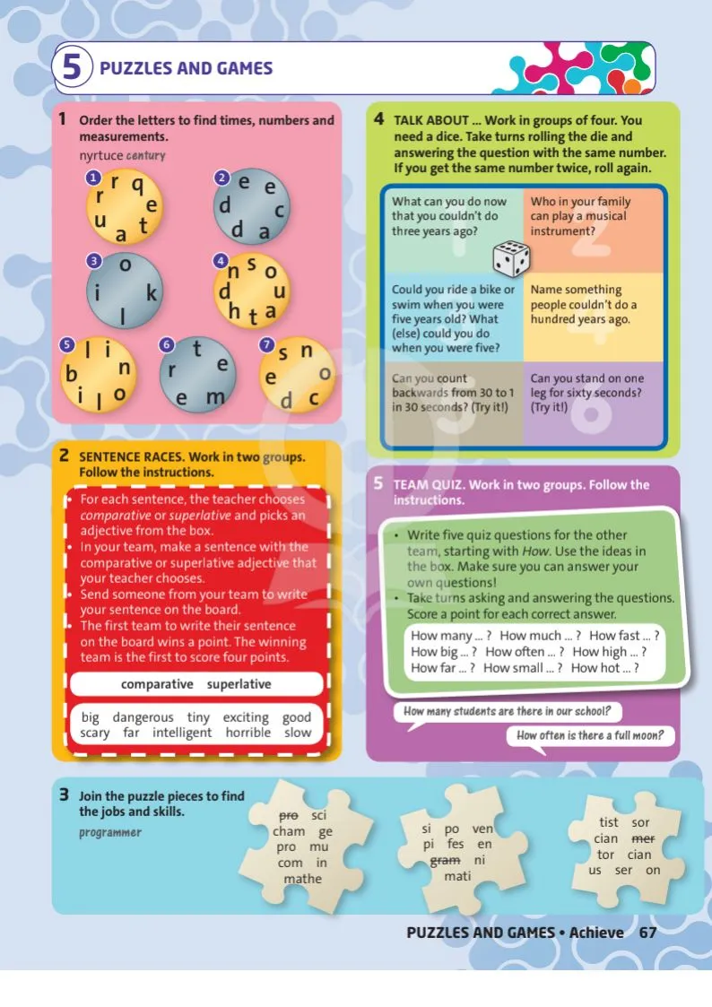 Puzzles and games p67