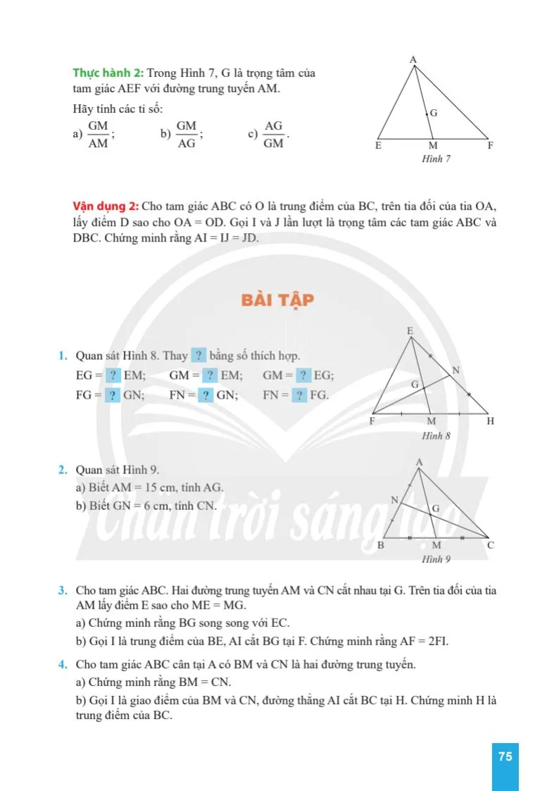 Bài 7.Tính chất ba đường trung tuyến của tam giác 