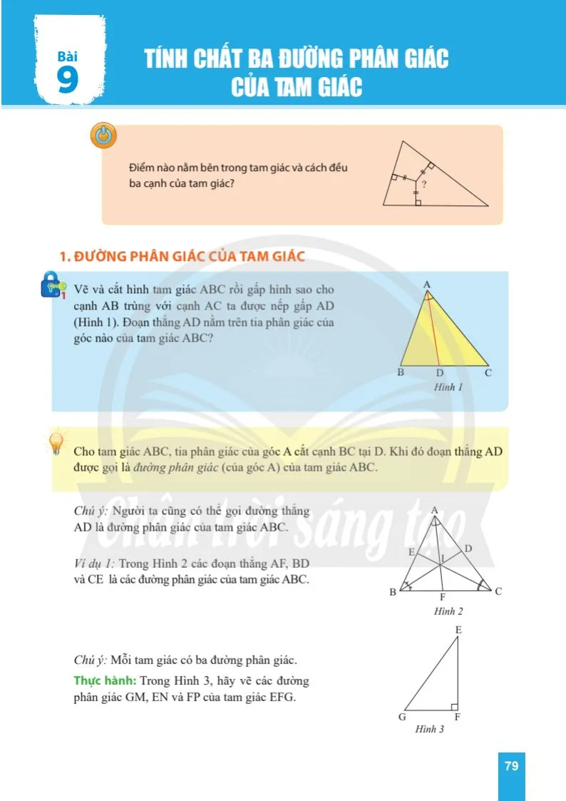 Bài 9. Tỉnh chất ba đường phân giác của tam giác