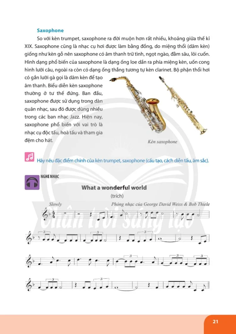Thường thức âm nhạc: Giới thiệu kèn trumpet và saxophone