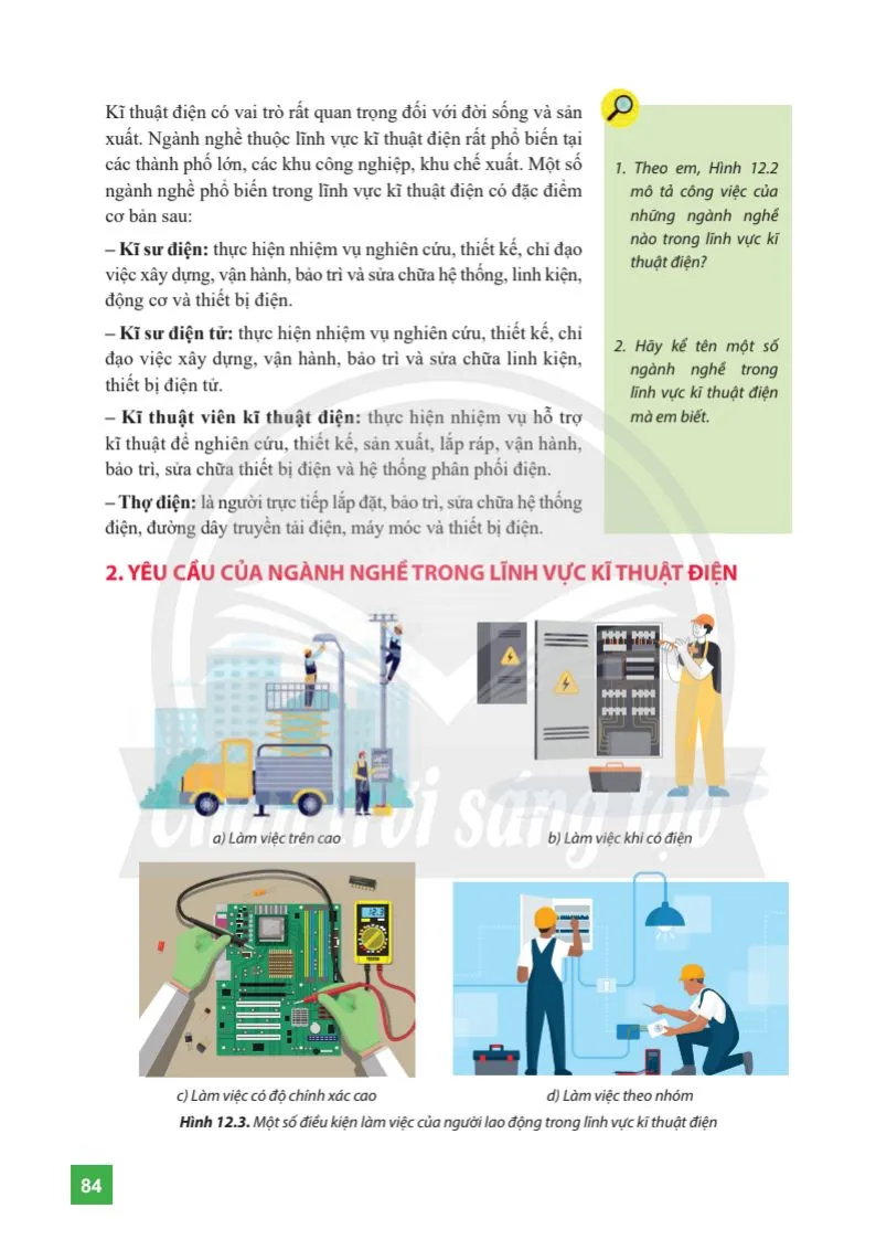 Bài 12. Ngành nghề phổ biến trong lĩnh vực kĩ thuật điện
