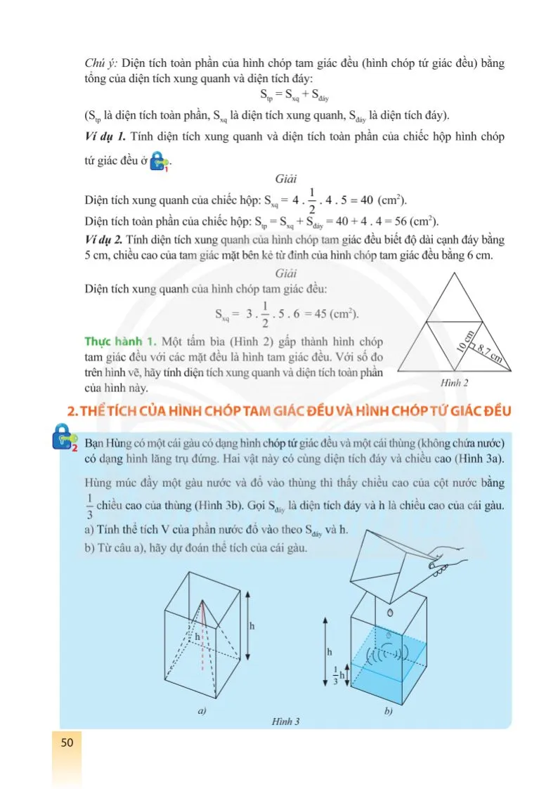 Bài 2. Diện tích xung quanh và thể tích của hình chóp tam giác đều,hình chóp tứ giác đều