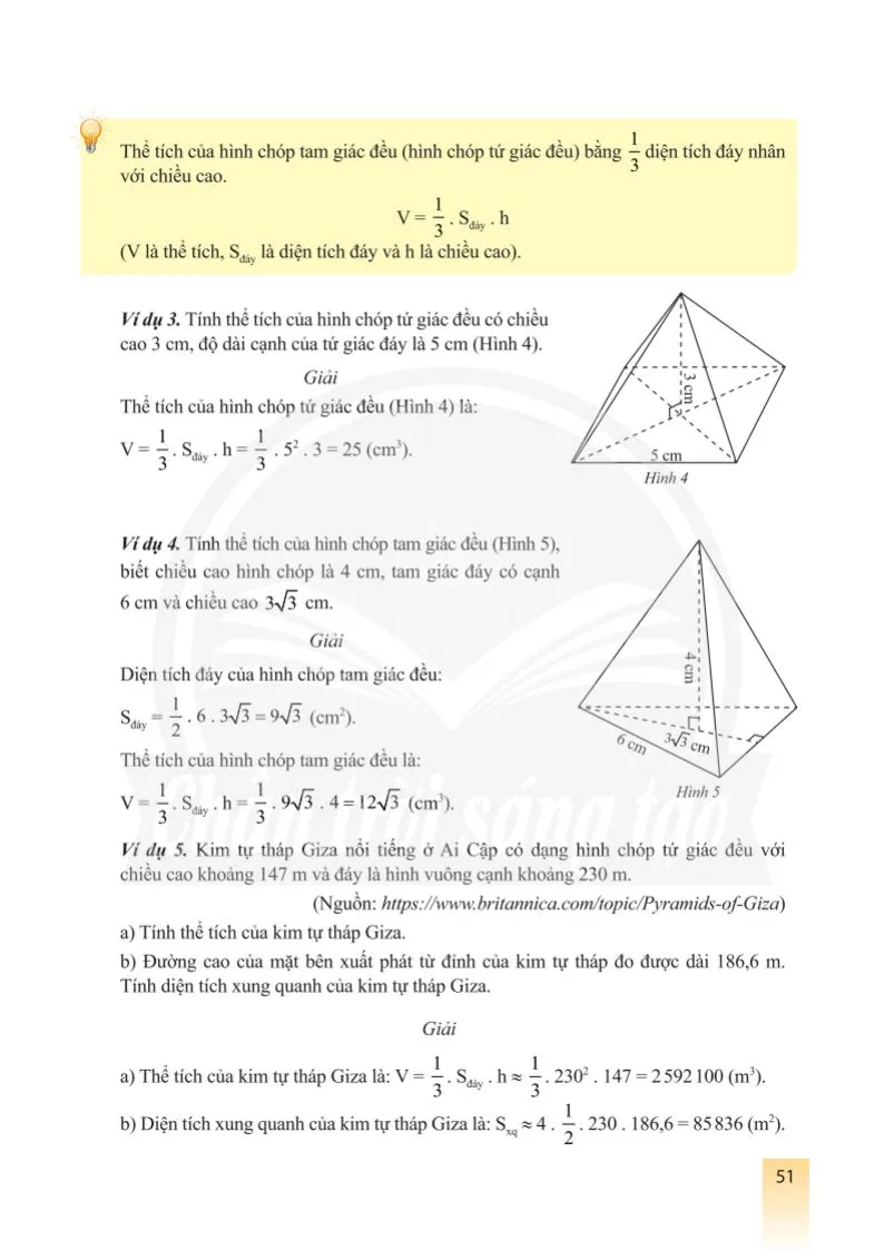 Bài 2. Diện tích xung quanh và thể tích của hình chóp tam giác đều,hình chóp tứ giác đều