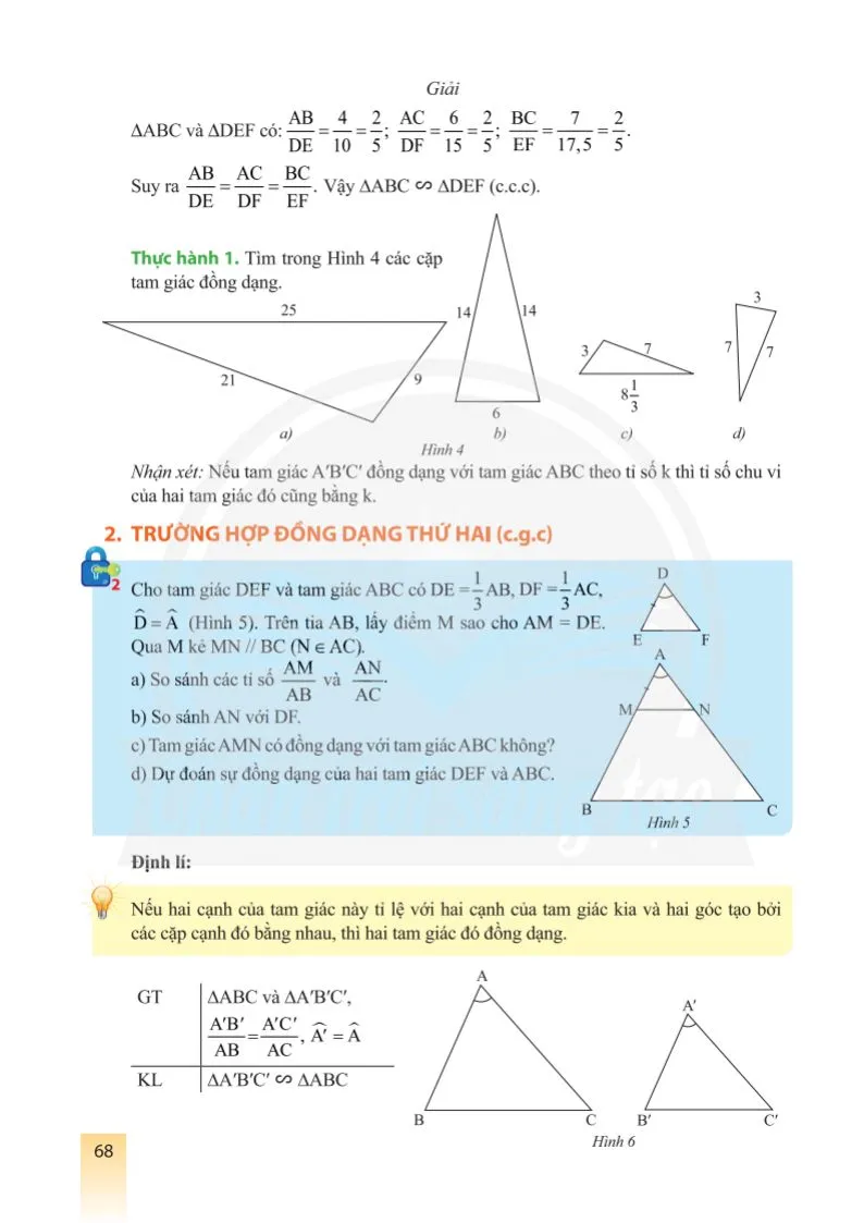 Bài 2. Các trường hợp đồng dạng của hai tam giác
