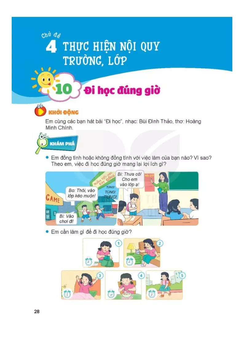 Bài 10: Đi học đúng giờ 