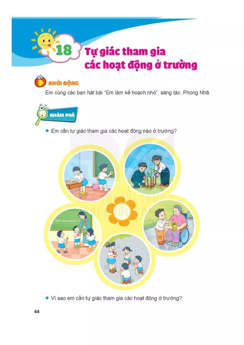 Bài 18: Tự giác tham gia các hoạt động ở trường 