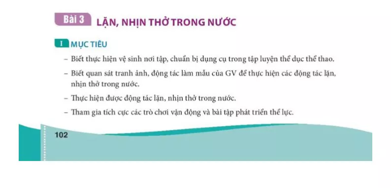 Bài 3: Lặn, nhịn thở trong nước 