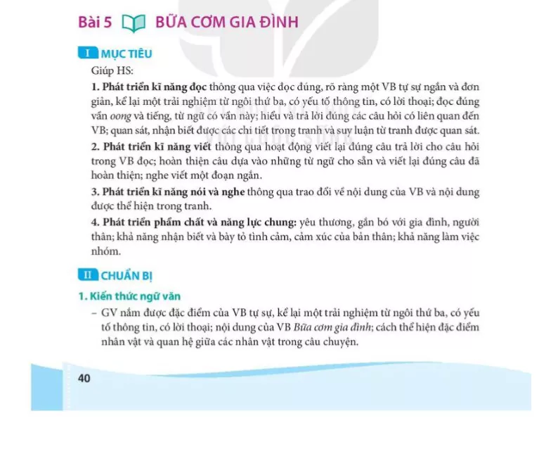 Bài 5: Bữa cơm gia đình