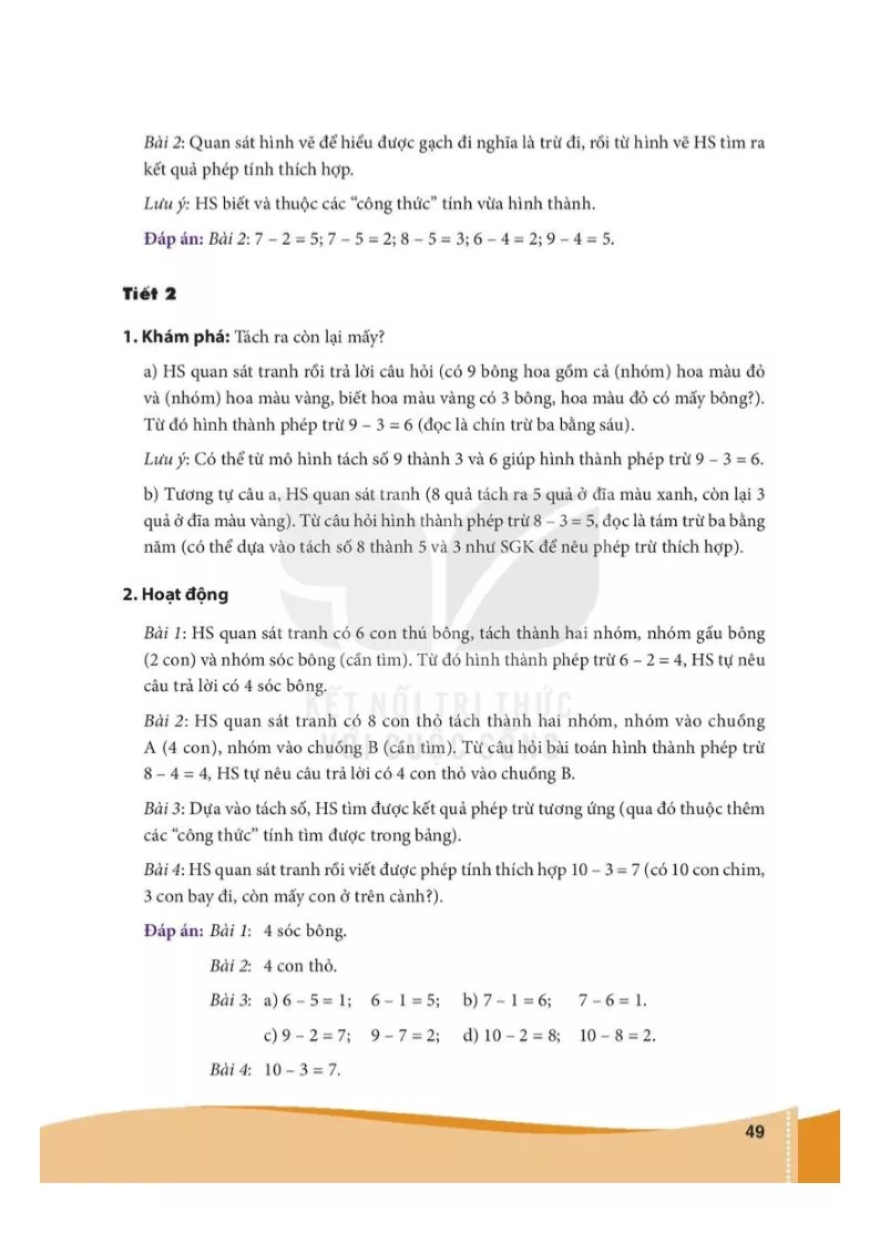 Bài 11. Phép trừ trong phạm vi 10 (6 tiết) 