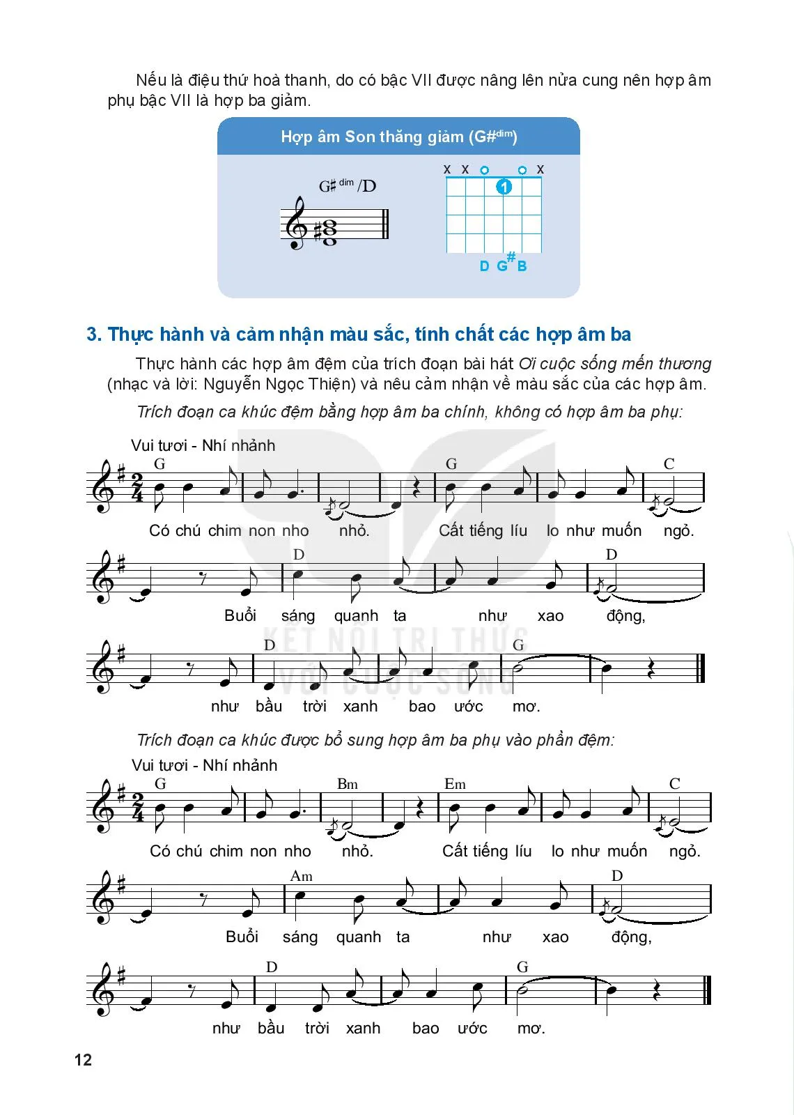 Bài 2: Các hợp âm ba phụ trong điệu trưởng và điệu thứ