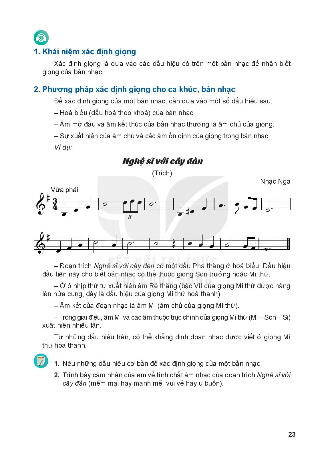 Bài 1: Phương pháp xác định giọng cho ca khúc, bản nhạc 