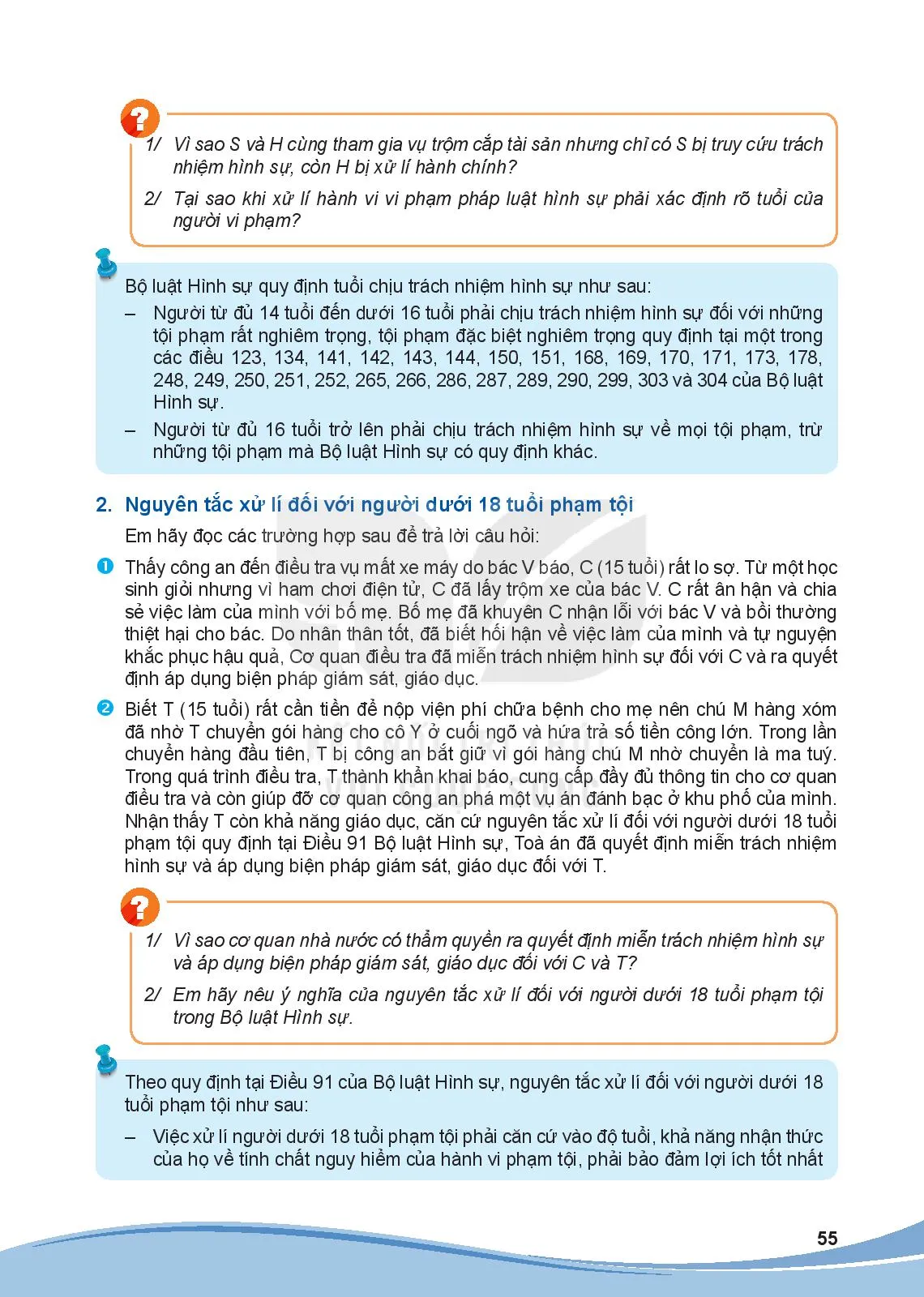 Bài 7: Pháp luật hình sự liên quan đến người chưa thành niên