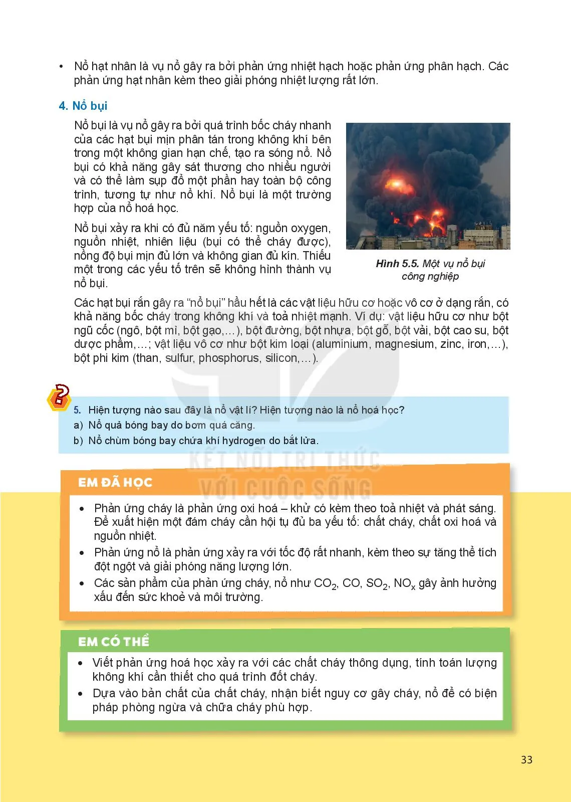 Bài 5. Sơ lược về phản ứng cháy, nổ