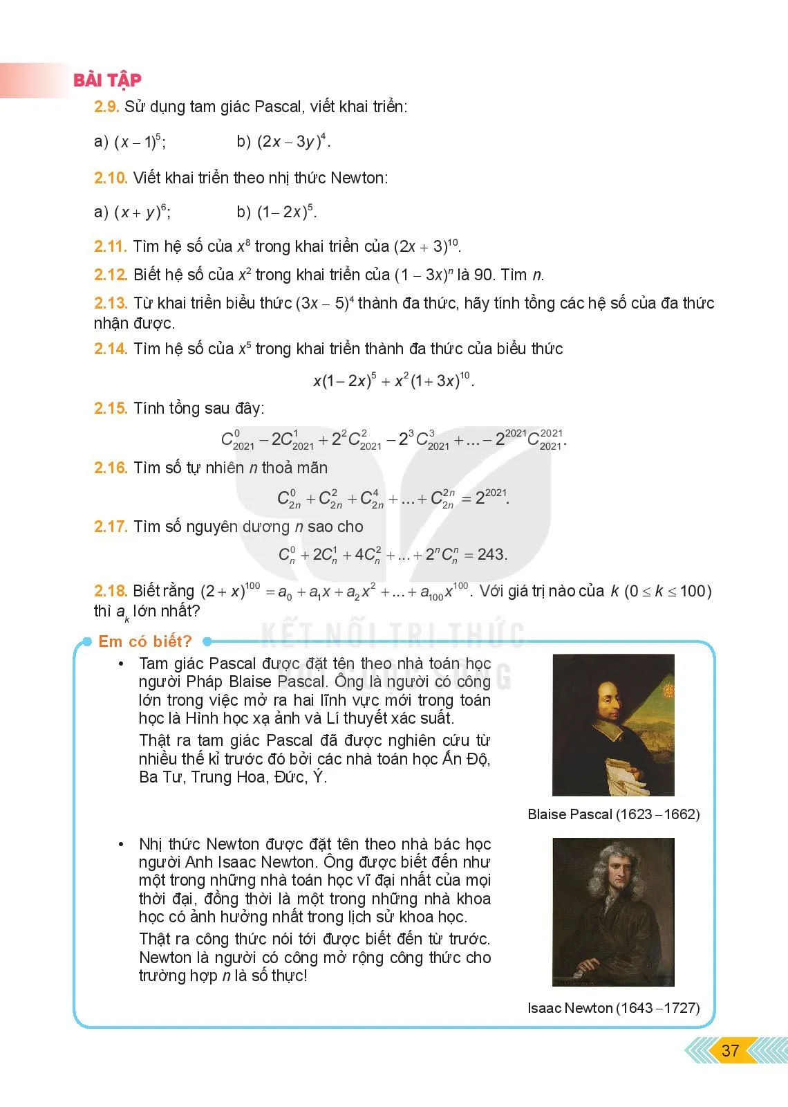 Bài 4. Nhị thức Newton