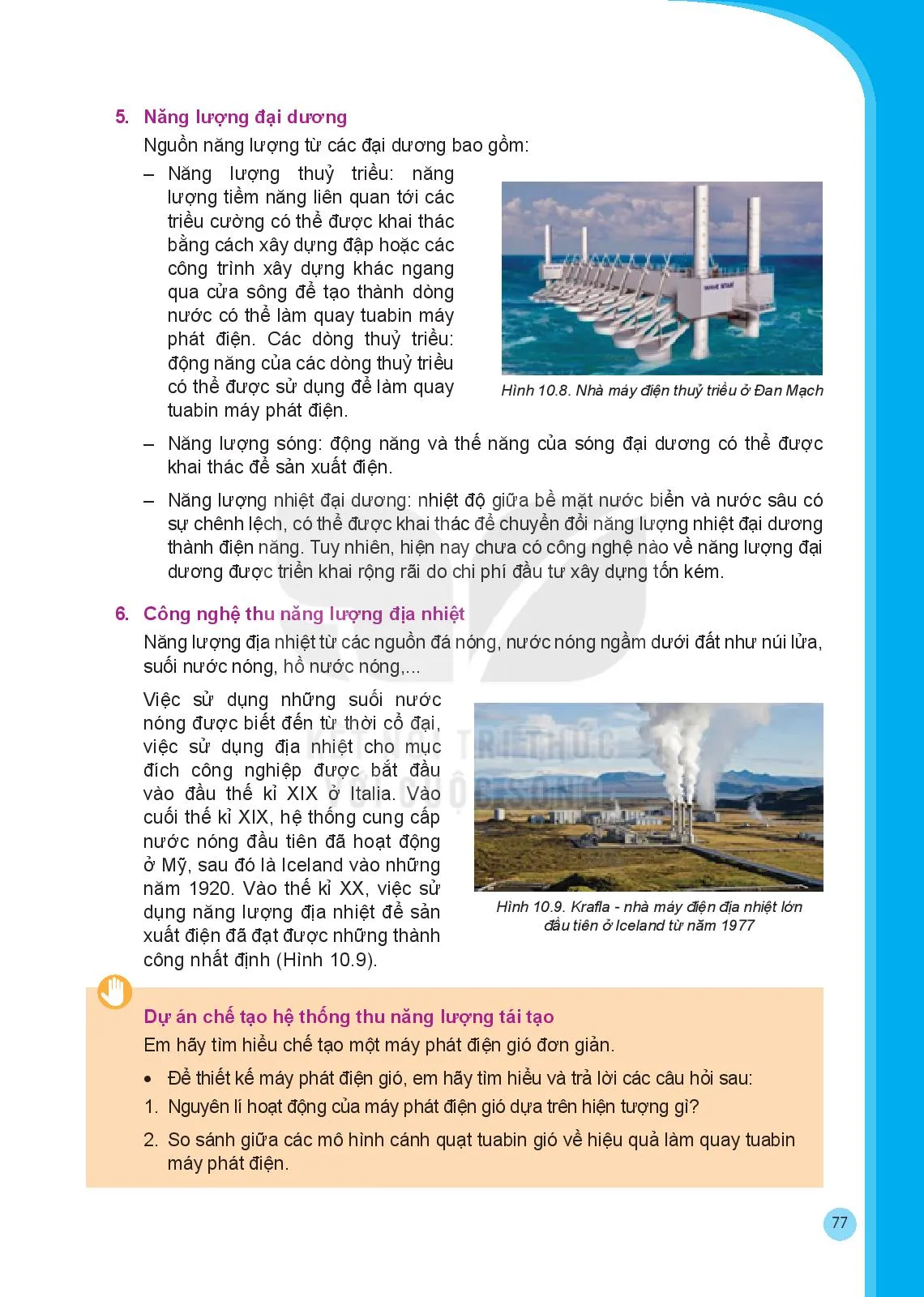 Bài 10. Năng lượng tái tạo và một số công nghệ thu năng lượng tái tạo