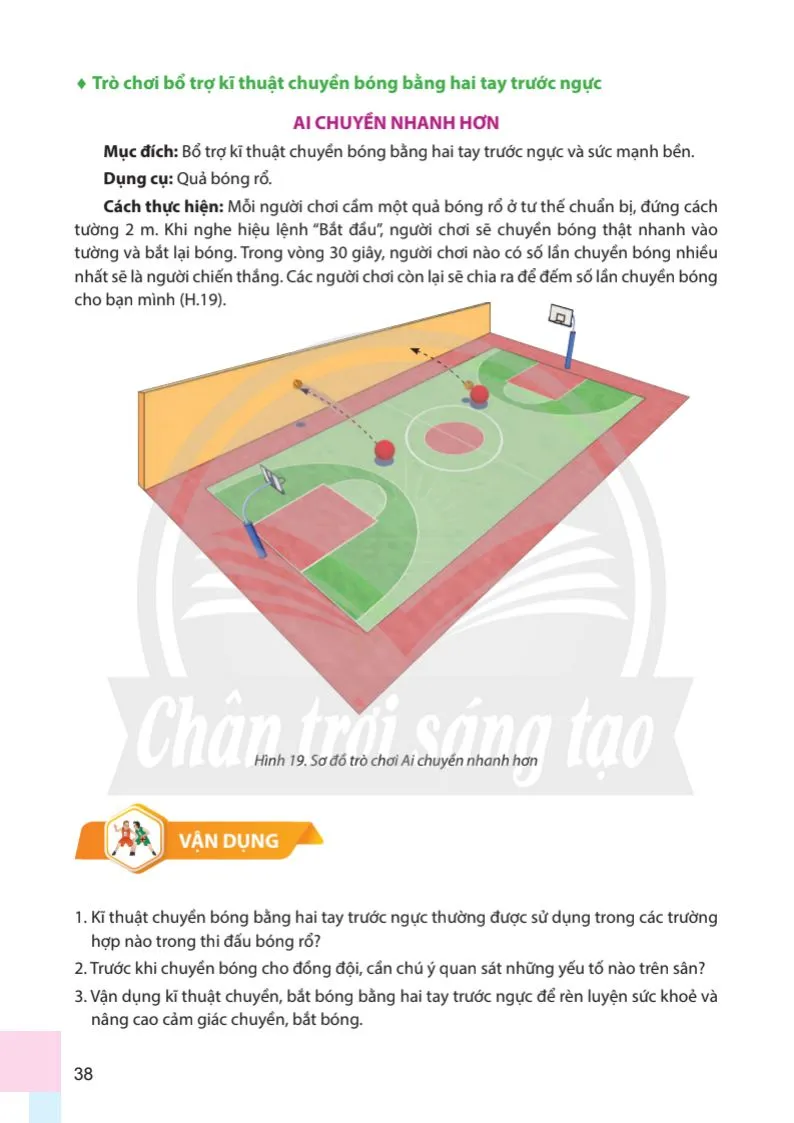 Bài 3: Kĩ thuật bắt và chuyền bóng bằng hai tay trước ngực.
